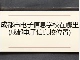 成都市电子信息学校在哪里(成都电子信息校位置)