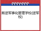 叛逆军事化管理学校(逆军校)