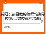 咸阳长武县数控编程培训学校(长武数控编程培训)