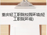 重庆轻工职院校园环境(轻工职院环境)