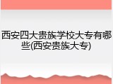 西安四大贵族学校大专有哪些(西安贵族大专)
