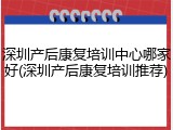 深圳产后康复培训中心哪家好(深圳产后康复培训推荐)