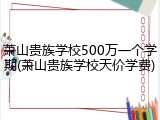 萧山贵族学校500万一个学期(萧山贵族学校天价学费)