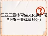 三亚三亚体育生文化课补习机构(三亚体育补习)