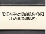阳江有学动漫的机构吗(阳江动漫培训机构)