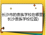 长沙市的贵族学校在哪里(长沙贵族学校位置)