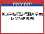 叛逆学校犯法吗职高学生(职高叛逆违法)