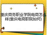 重庆商务职业学院电商怎么样(重庆电商职院如何)