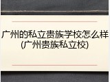 广州的私立贵族学校怎么样(广州贵族私立校)