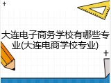 大连电子商务学校有哪些专业(大连电商学校专业)
