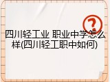 四川轻工业 职业中学怎么样(四川轻工职中如何)