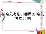 新余艺考集训费用(新余艺考培训费)