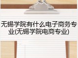 无锡学院有什么电子商务专业(无锡学院电商专业)
