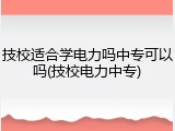 技校适合学电力吗中专可以吗(技校电力中专)