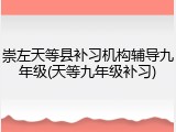 崇左天等县补习机构辅导九年级(天等九年级补习)