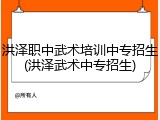 洪泽职中武术培训中专招生(洪泽武术中专招生)
