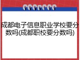 成都电子信息职业学校要分数吗(成都职校要分数吗)