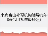 来宾合山补习机构辅导九年级(合山九年级补习)