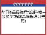 内江隆昌县编程培训学费一般多少钱(隆昌编程培训费用)
