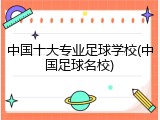 中国十大专业足球学校(中国足球名校)