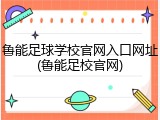 鲁能足球学校官网入口网址(鲁能足校官网)