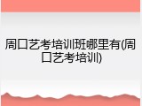 周口艺考培训班哪里有(周口艺考培训)