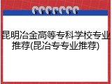 昆明冶金高等专科学校专业推荐(昆冶专专业推荐)