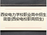 西安电力学校职业高中招生简章(西安电校职高招生)