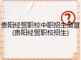 贵阳经贸职校中职招生简章(贵阳经贸职校招生)