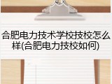 合肥电力技术学校技校怎么样(合肥电力技校如何)