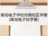 青岛电子学校市南校区学费(青岛电子校学费)