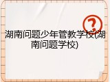湖南问题少年管教学校(湖南问题学校)