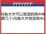 乌鲁木齐可以复读的高中有哪几个(乌鲁木齐复读高中)