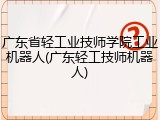 广东省轻工业技师学院工业机器人(广东轻工技师机器人)