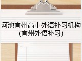 河池宜州高中外语补习机构(宜州外语补习)