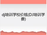 dj培训学校价钱(DJ培训学费)
