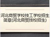河北商贸学校技工学校招生简章(河北商贸技校招生)