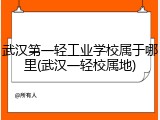 武汉第一轻工业学校属于哪里(武汉一轻校属地)