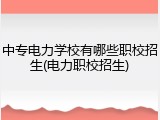 中专电力学校有哪些职校招生(电力职校招生)