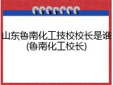 山东鲁南化工技校校长是谁(鲁南化工校长)