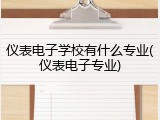 仪表电子学校有什么专业(仪表电子专业)