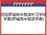 河池罗城高中复读补习学校学费(罗城高中复读学费)