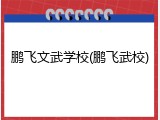 鹏飞文武学校(鹏飞武校)