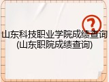 山东科技职业学院成绩查询(山东职院成绩查询)