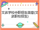 文武学校中职招生简章(文武职校招生)