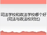 司法学校和政法学校哪个好(司法与政法校对比)