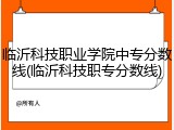 临沂科技职业学院中专分数线(临沂科技职专分数线)