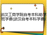 武汉工商学院自考本科助学班学费(武汉自考本科学费)