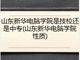山东新华电脑学院是技校还是中专(山东新华电脑学院性质)