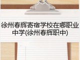 徐州春辉寄宿学校在哪职业中学(徐州春辉职中)